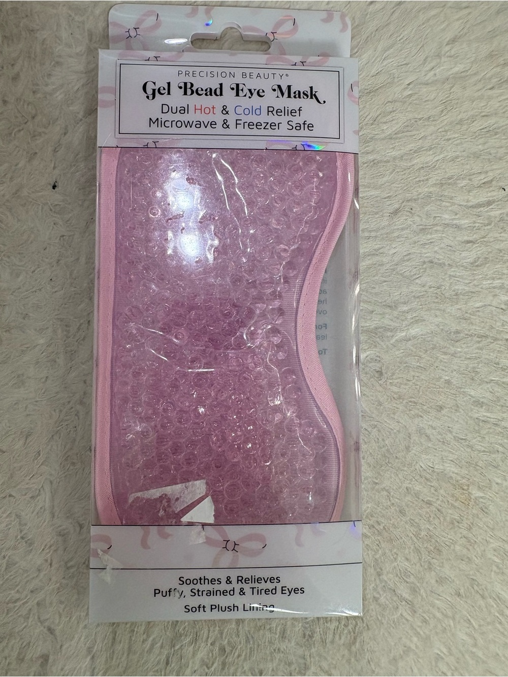 Pink Gel Bead Eye Mask - Hot & Cold Relief